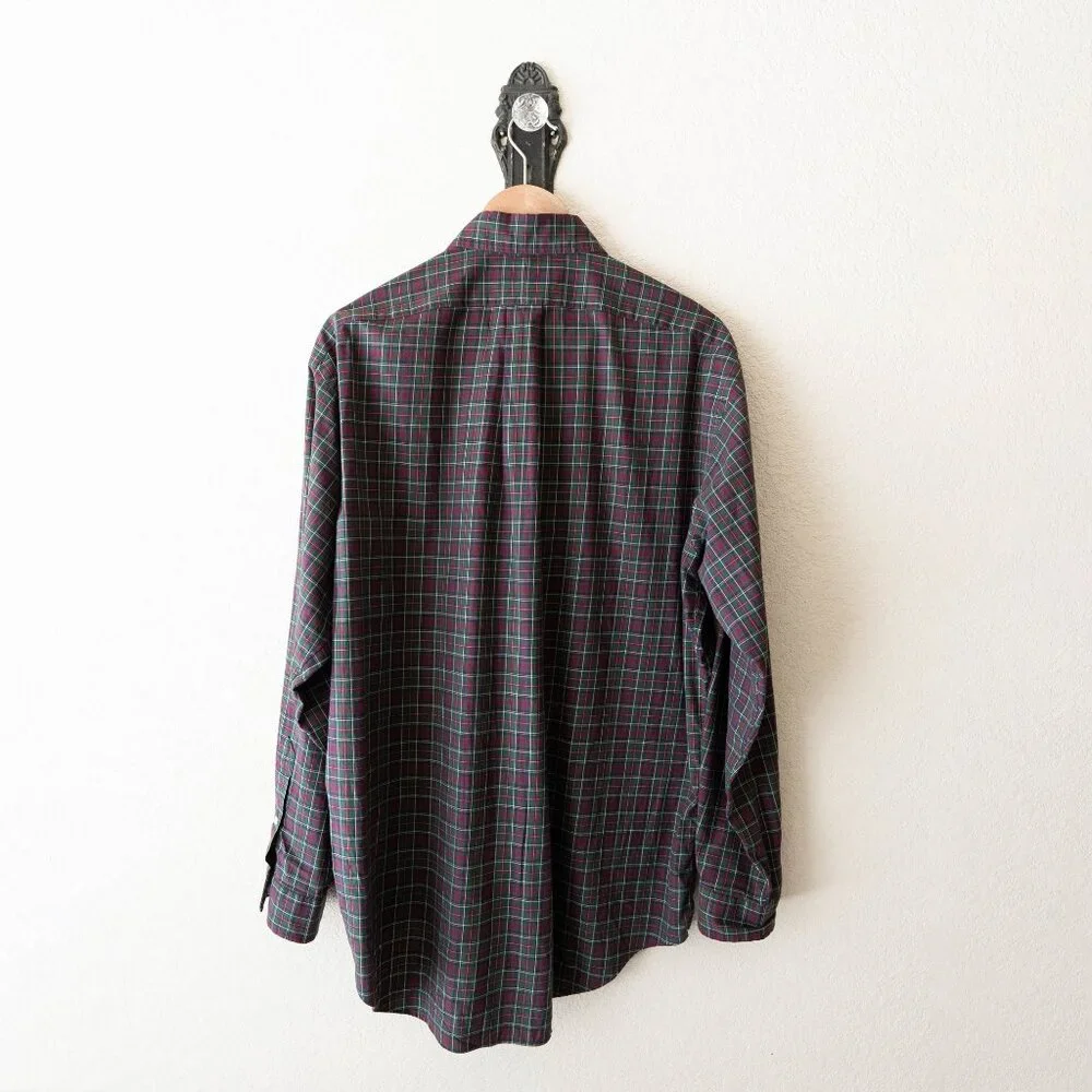 Ralph Lauren Mens Large Plaid Button Down Shirt Classic Fit Red Green - Picture 6 of 9